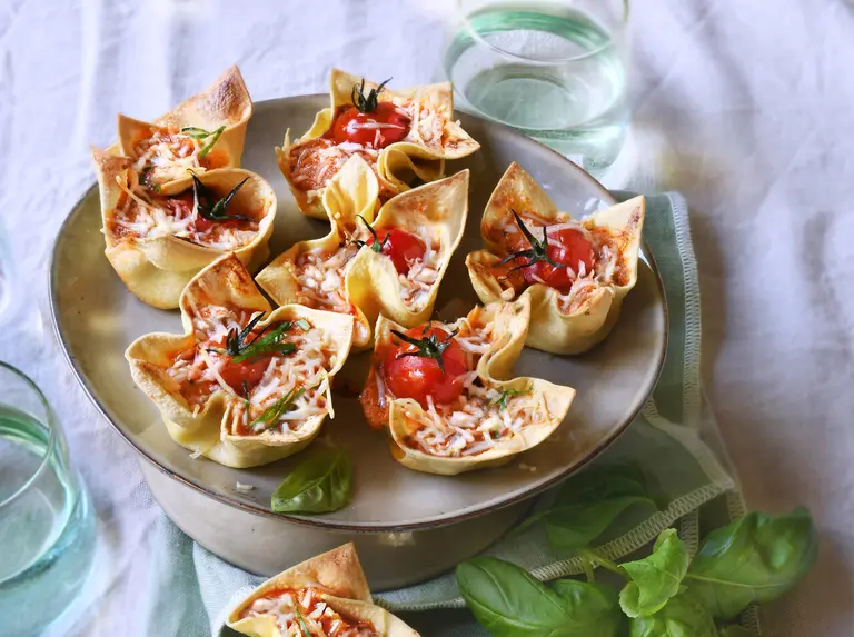 Lasagnes en corolle tomates et emmental