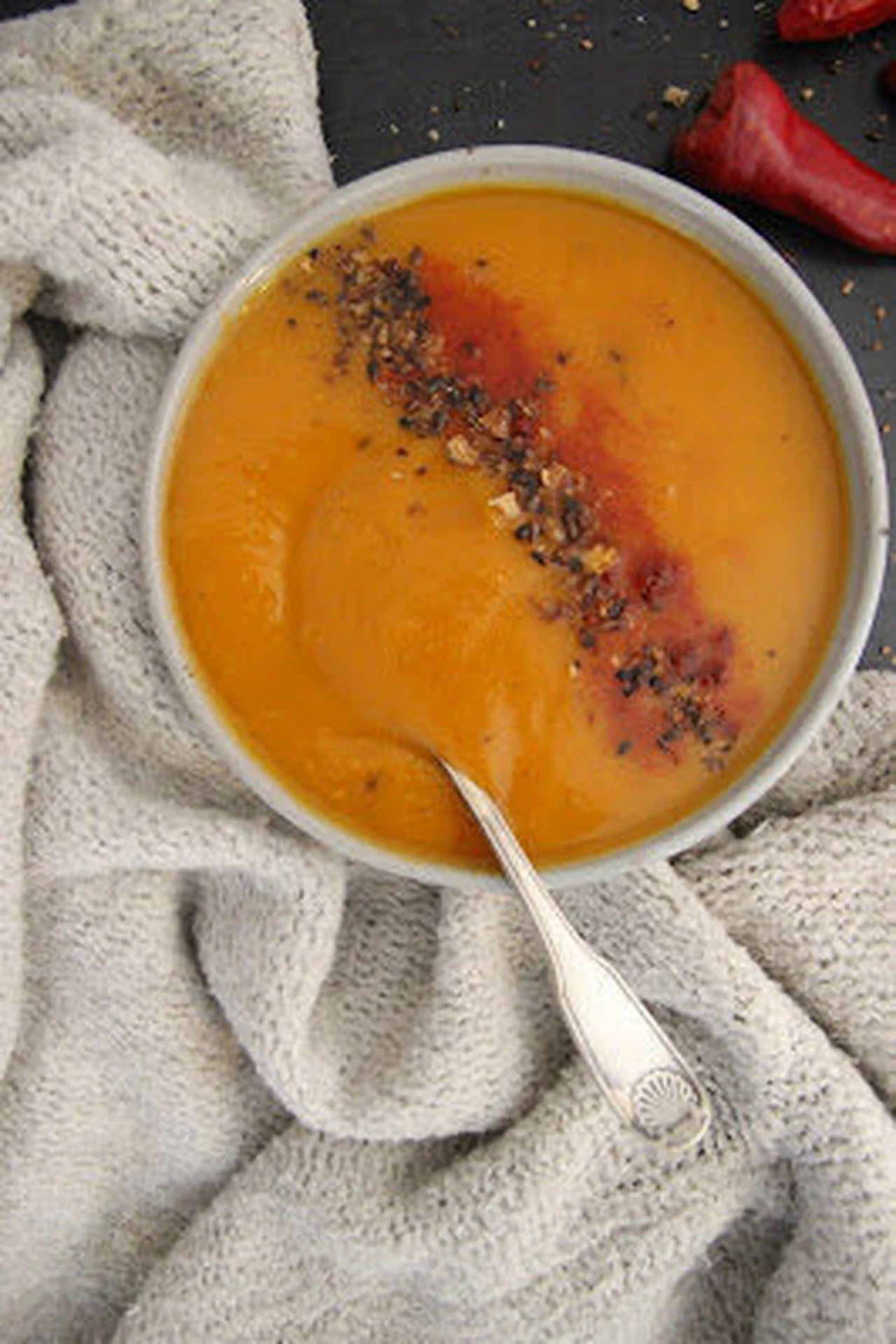 Soupe patate douce butternut et cacahuète