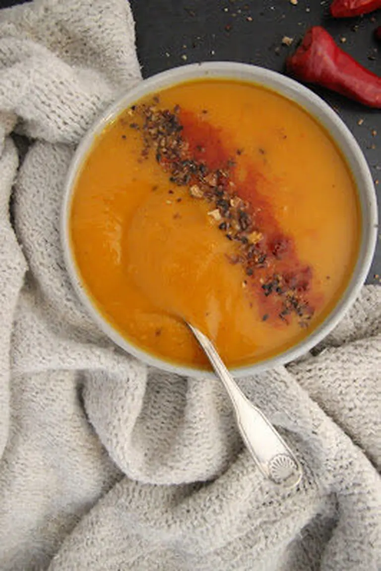 Soupe patate douce butternut et cacahuète