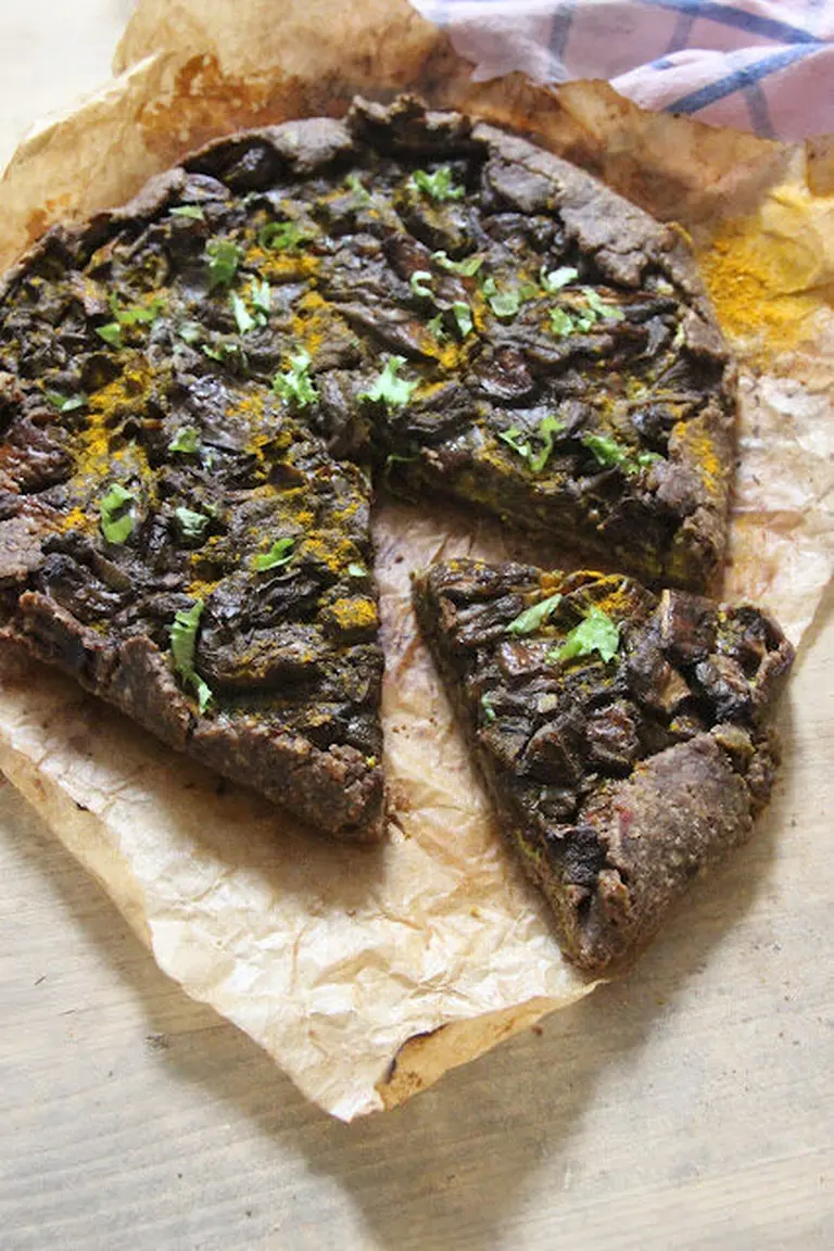 Tarte rustique champignons-curry