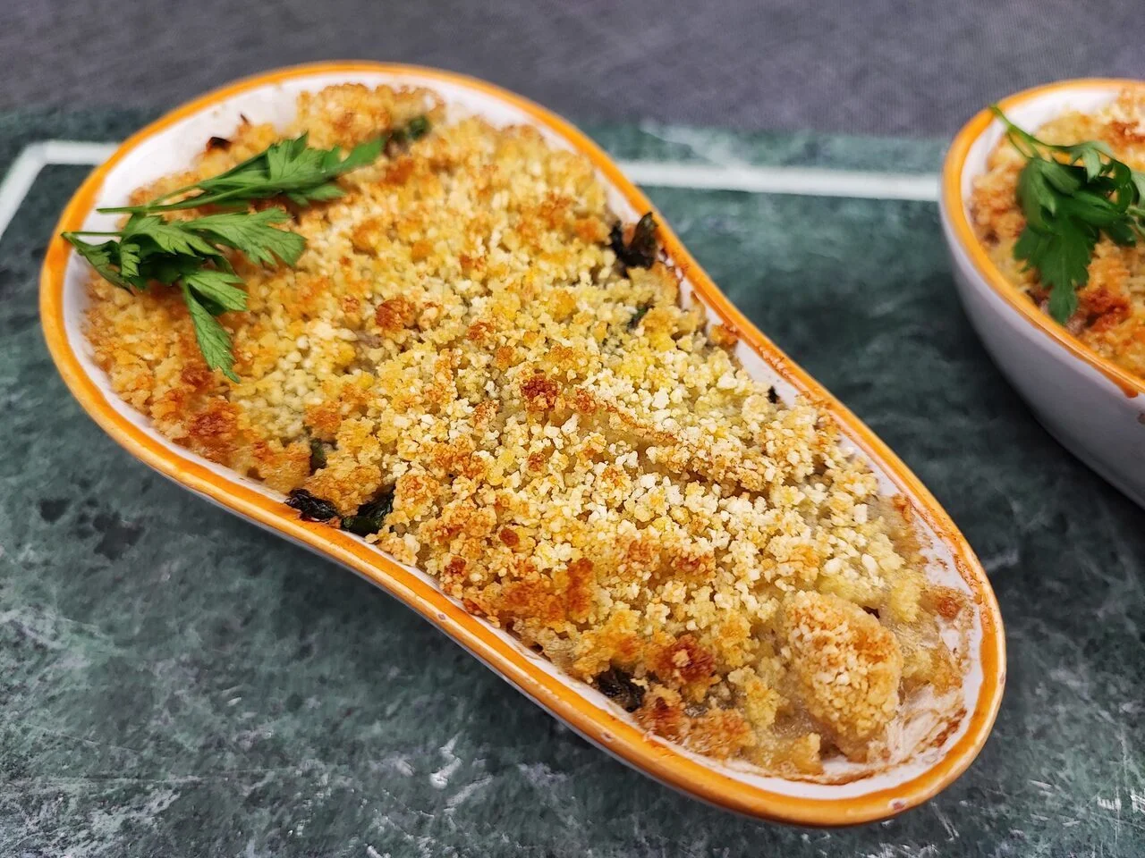 Gratin d'huîtres farcies