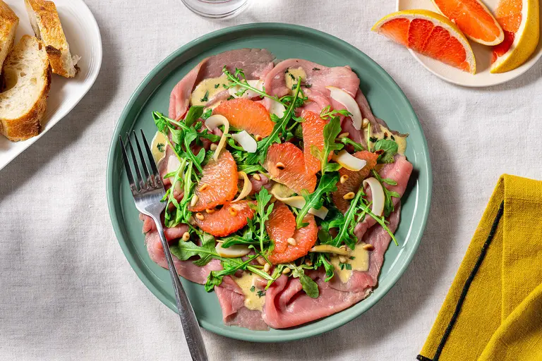 Carpaccio de veau au pamplemousse rose de Floride
