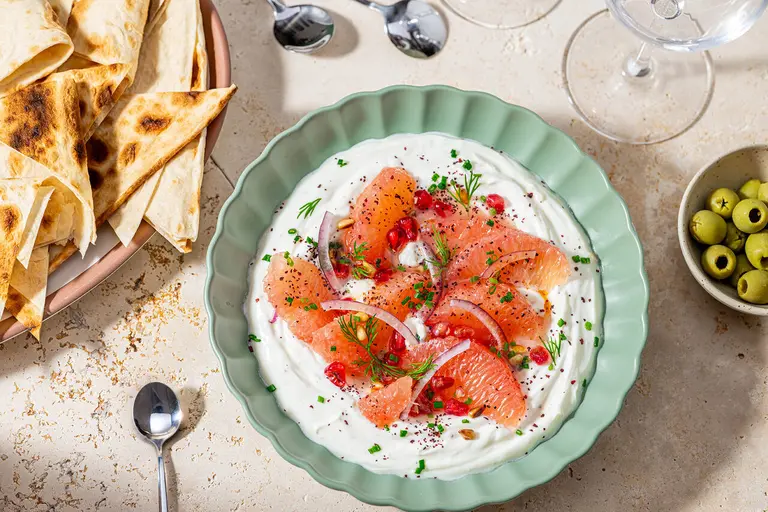 Labneh au pamplemousse rose de Floride