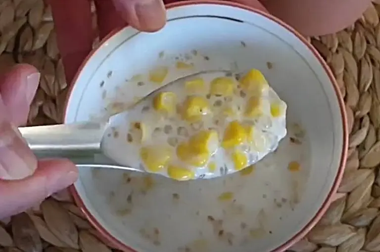 Perles de tapioca au lait de coco et maïs