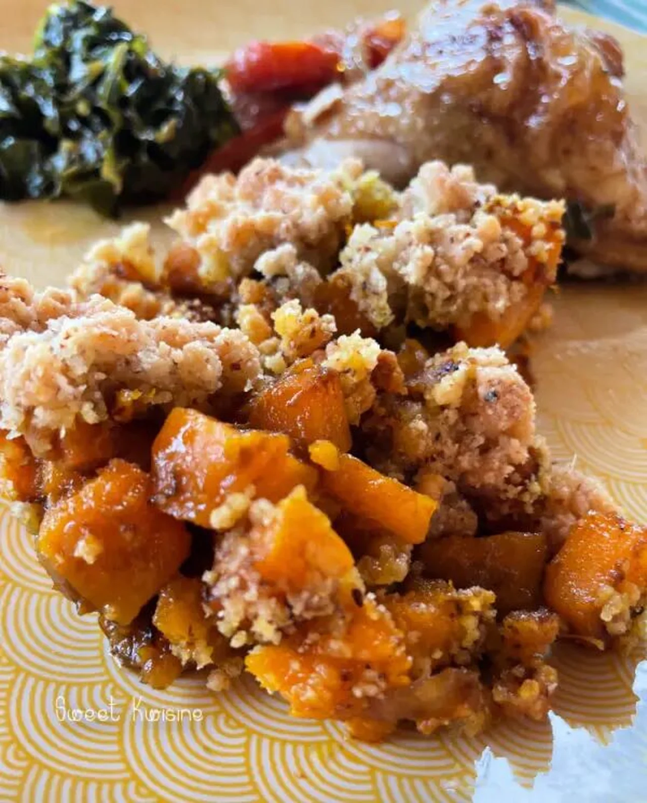 Crumble de giraumon au parmesan