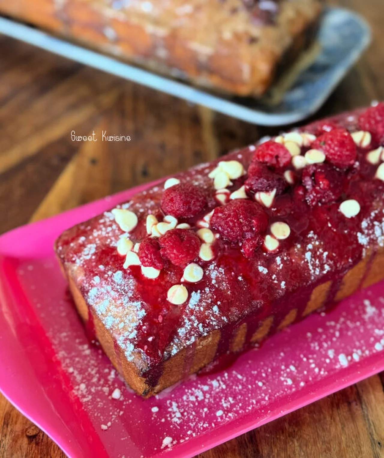 Le cake au citron et aux framboises