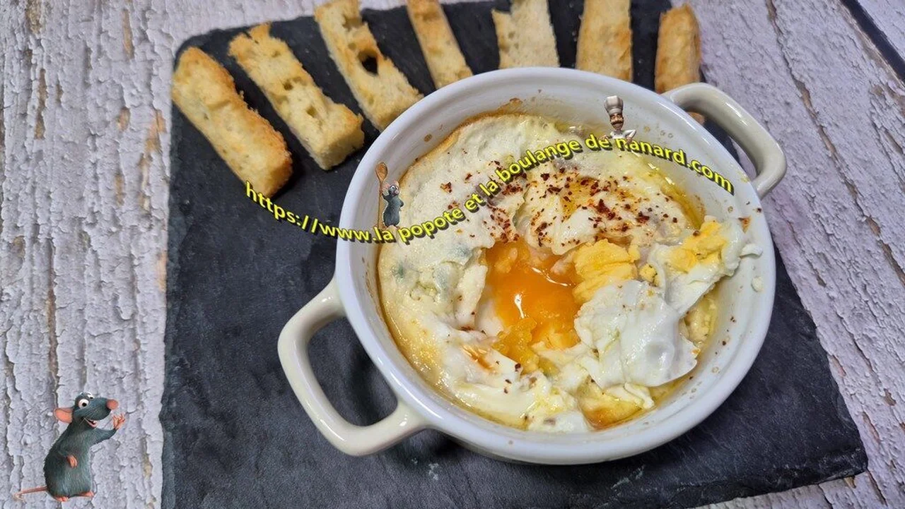 Œuf cocotte au jambon sec et comté