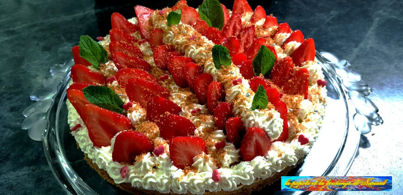 Tarte aux fraises sur fond de sablé breton