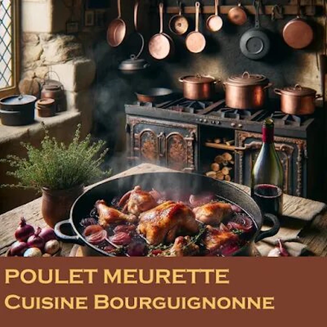 Poulet meurette au vin rouge de Bourgogne