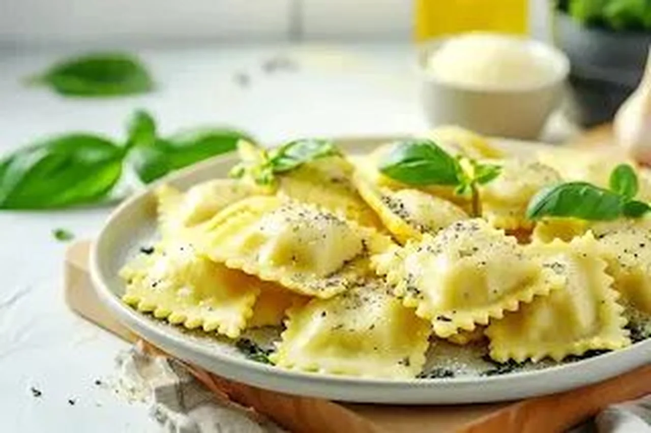 Raviolis maison farcis au veau et feuilles de blettes
