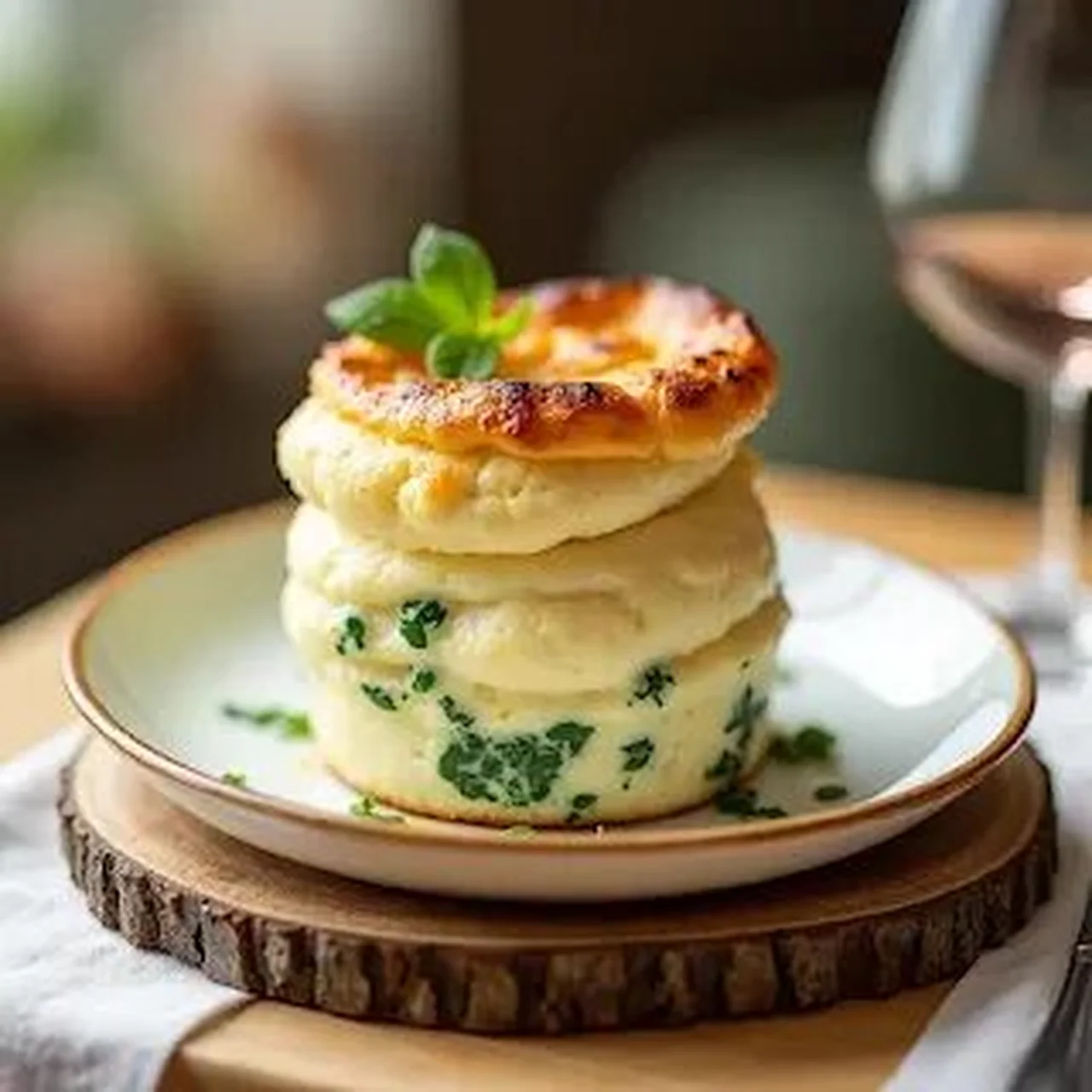 Soufflé de cardons, sauce suprême