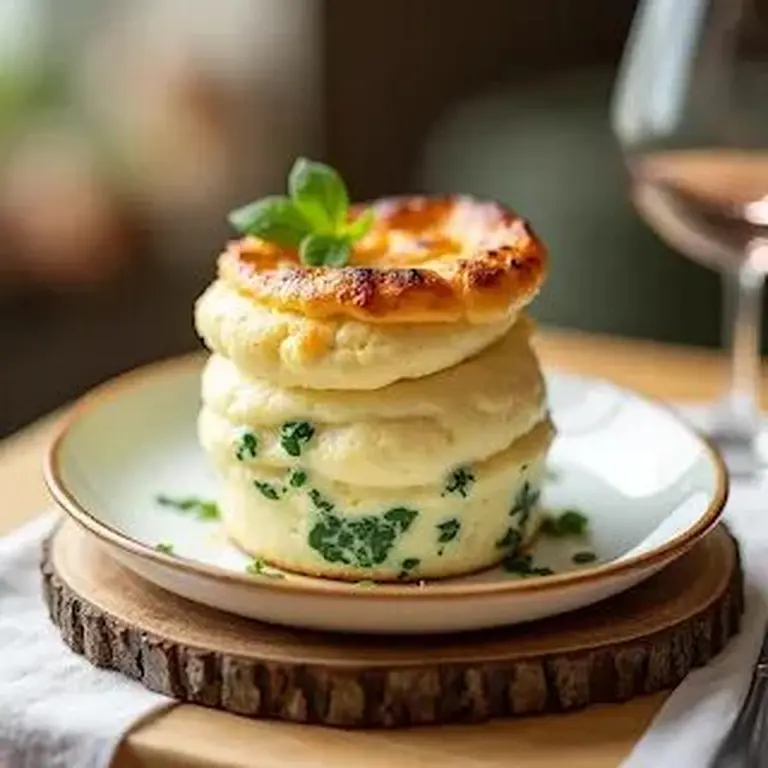 Soufflé de cardons, sauce suprême