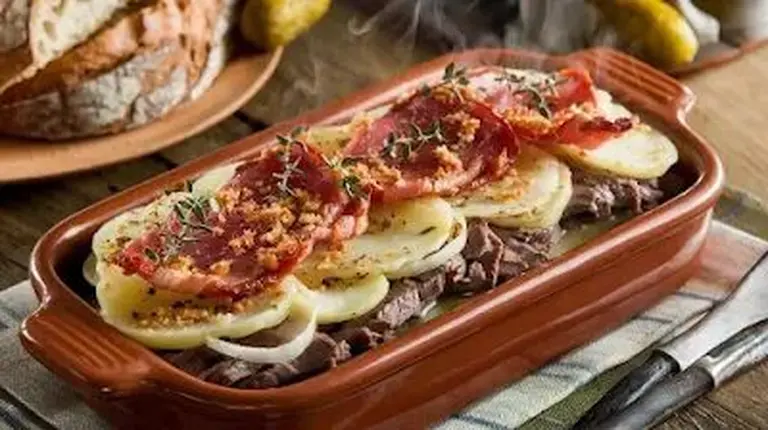 Terrine de boeuf aux pommes de terre et lardons
