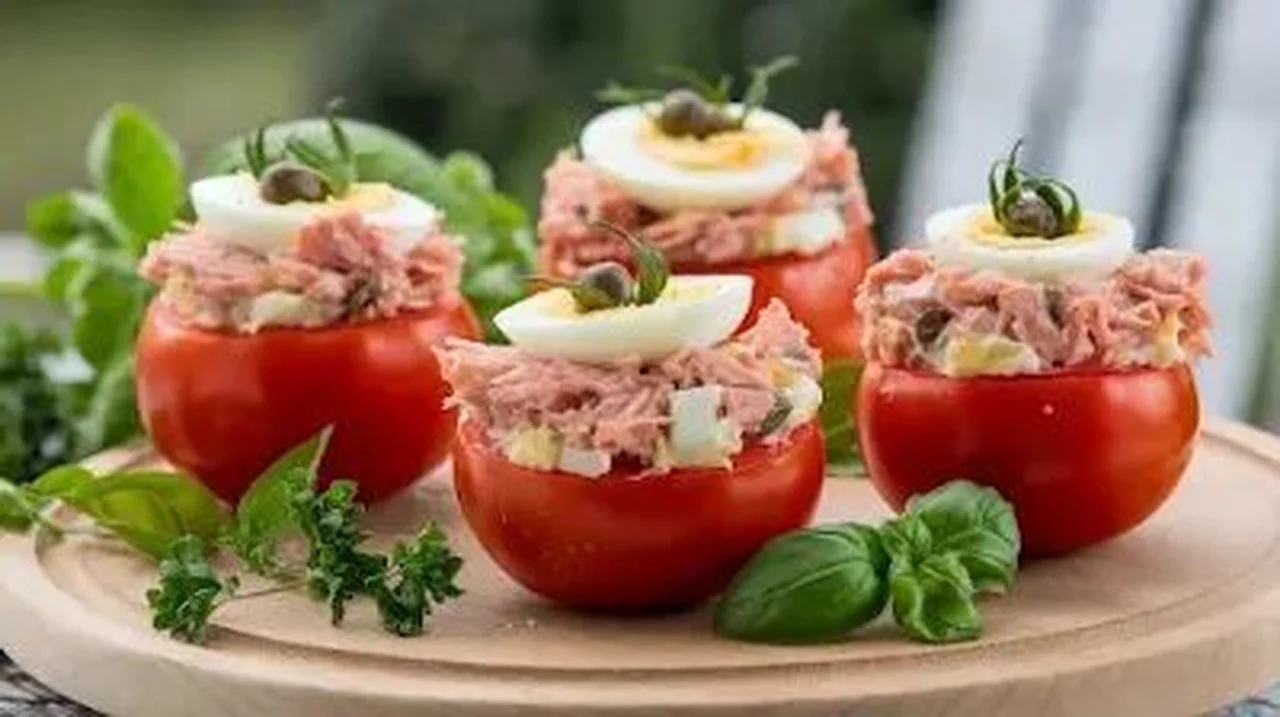 Tomates à l'Antiboise farcies au thon et mayonnaise