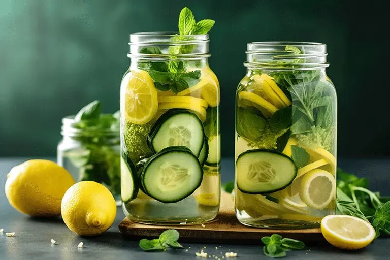 Citronnade au concombre et à la menthe