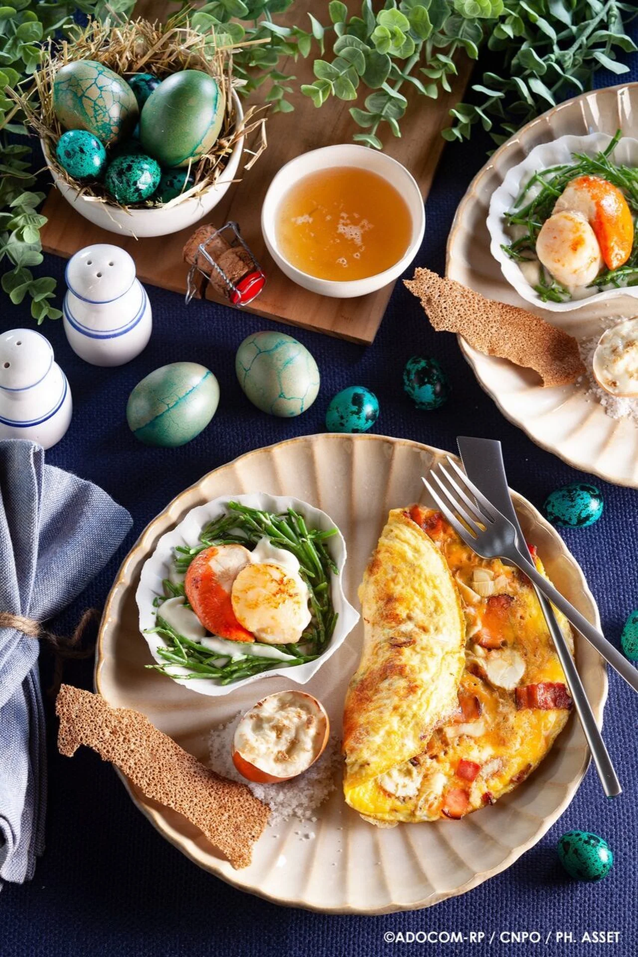 Omelette bretonne aux Saint-Jacques et salicornes
