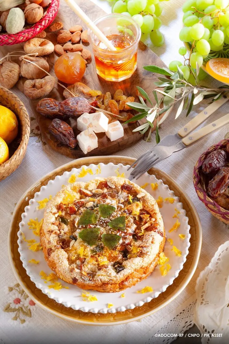 Omelette provençale de Noël aux fruits confits