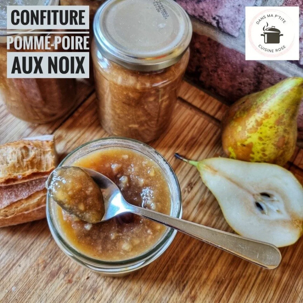 Confiture de pommes et poires aux noix