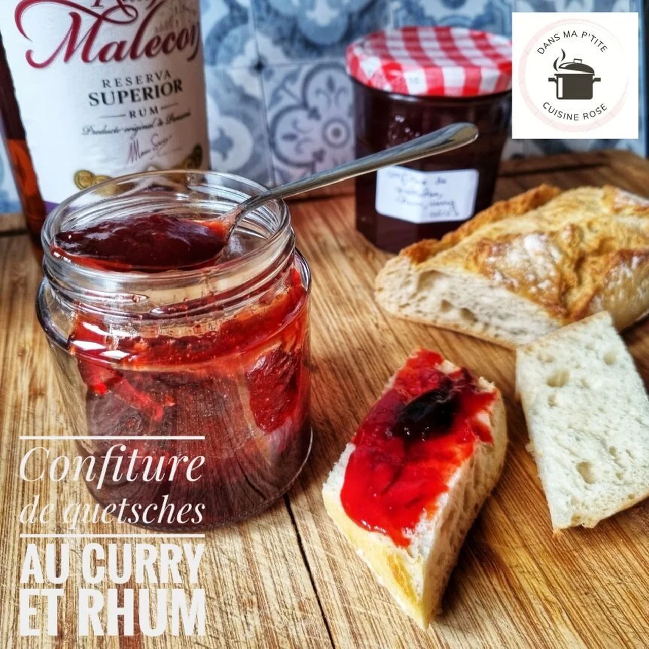 Confiture de quetsches au curry, vanille et rhum