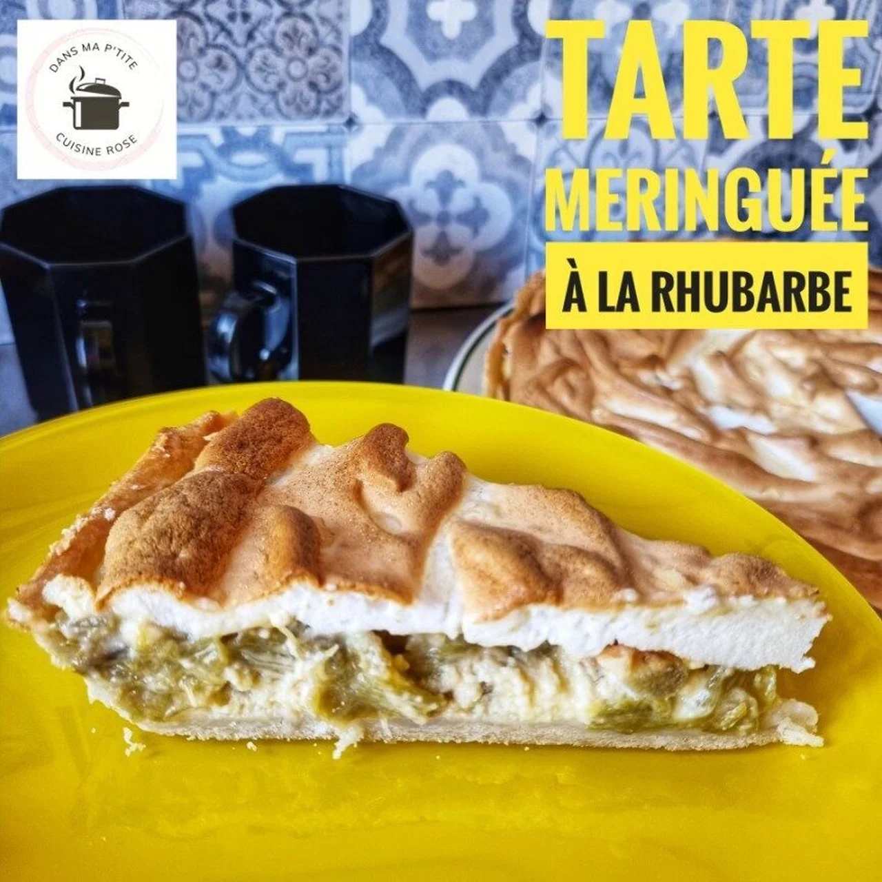 Tarte meringuée à la rhubarbe