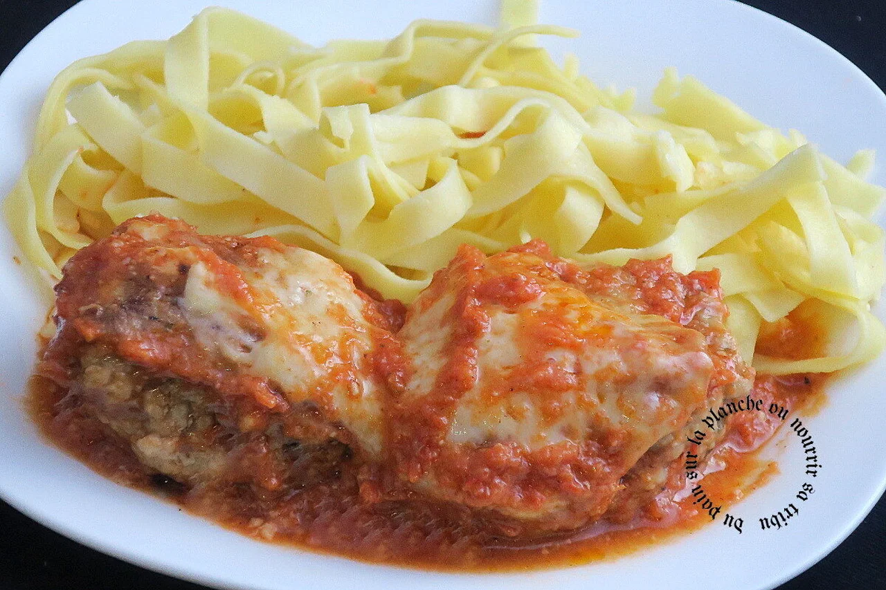 Boulettes de viande tomate, mozzarella