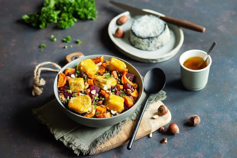 Salade tiède de lentilles et Selles-sur-Cher