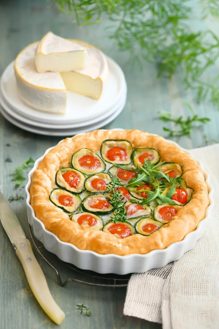 Tarte de légumes fleurs et Chevrotin AOP
