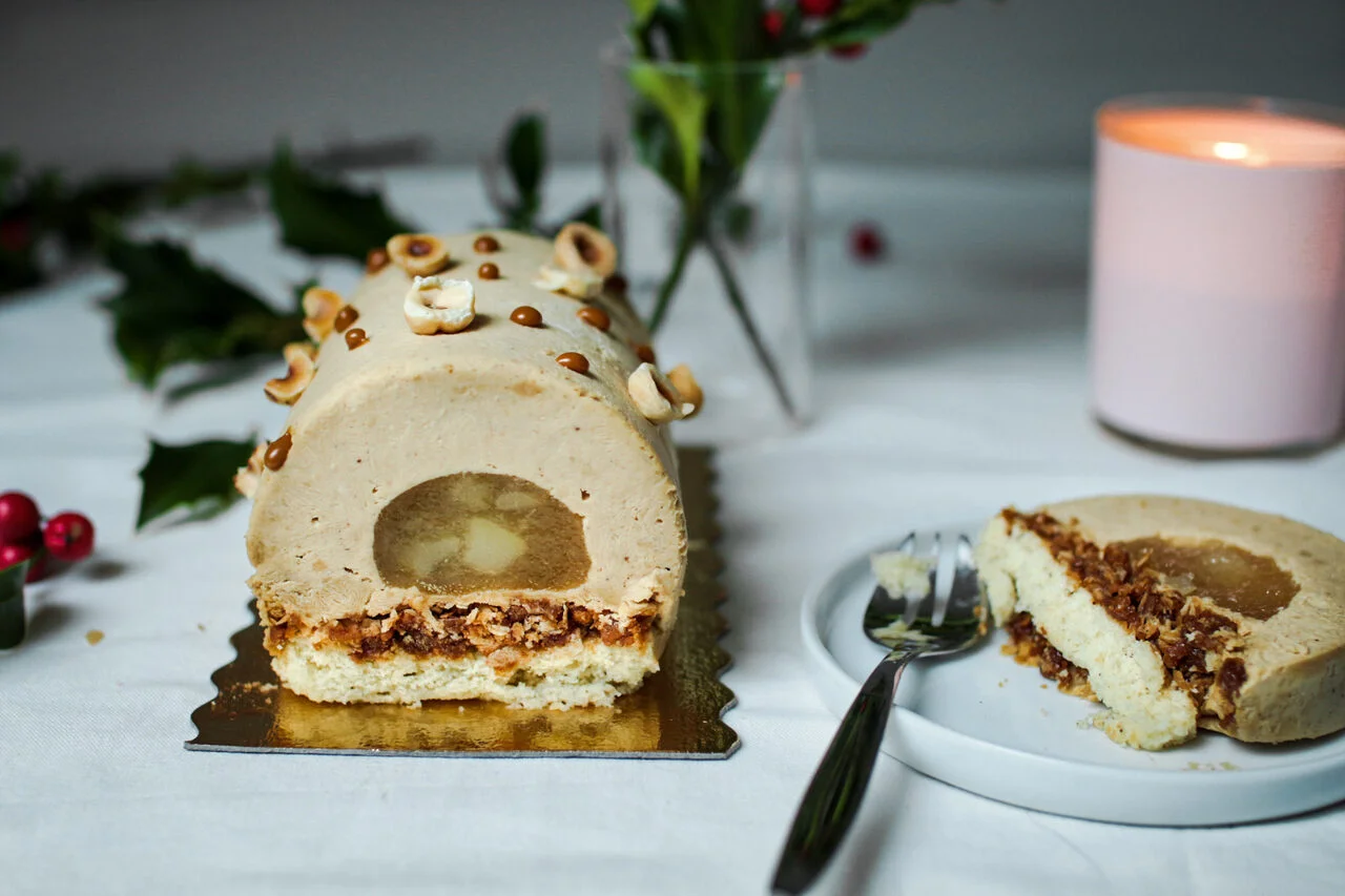 Bûche spéculoos-poire