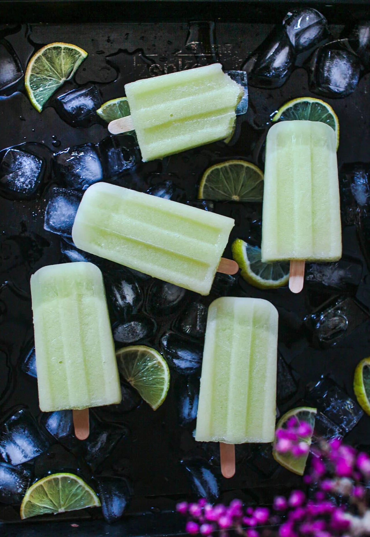 Glaces à l'eau au melon vert