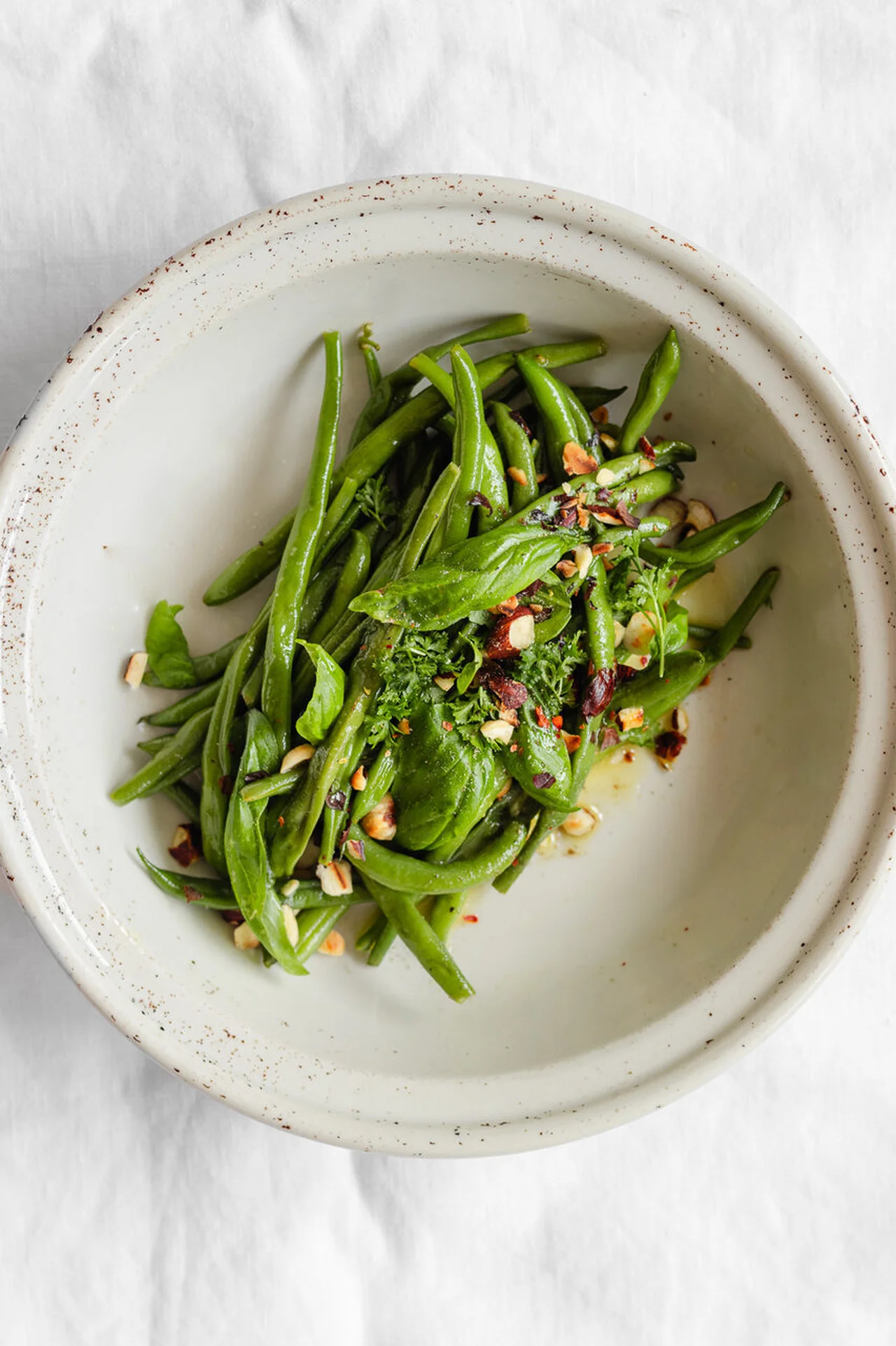 Salade de haricots verts et vinaigrette au citron