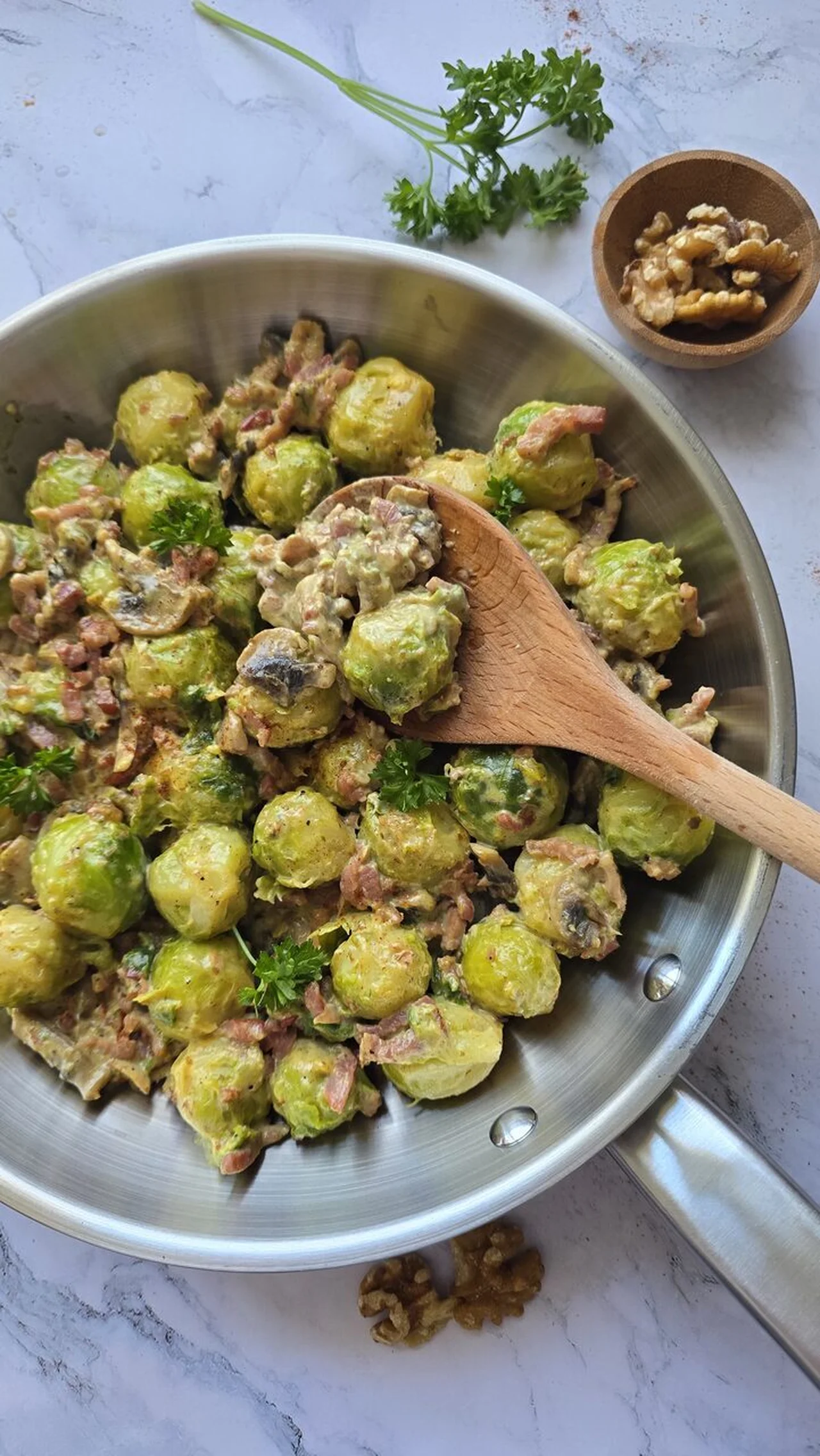 Poêlée de choux de Bruxelles gourmande