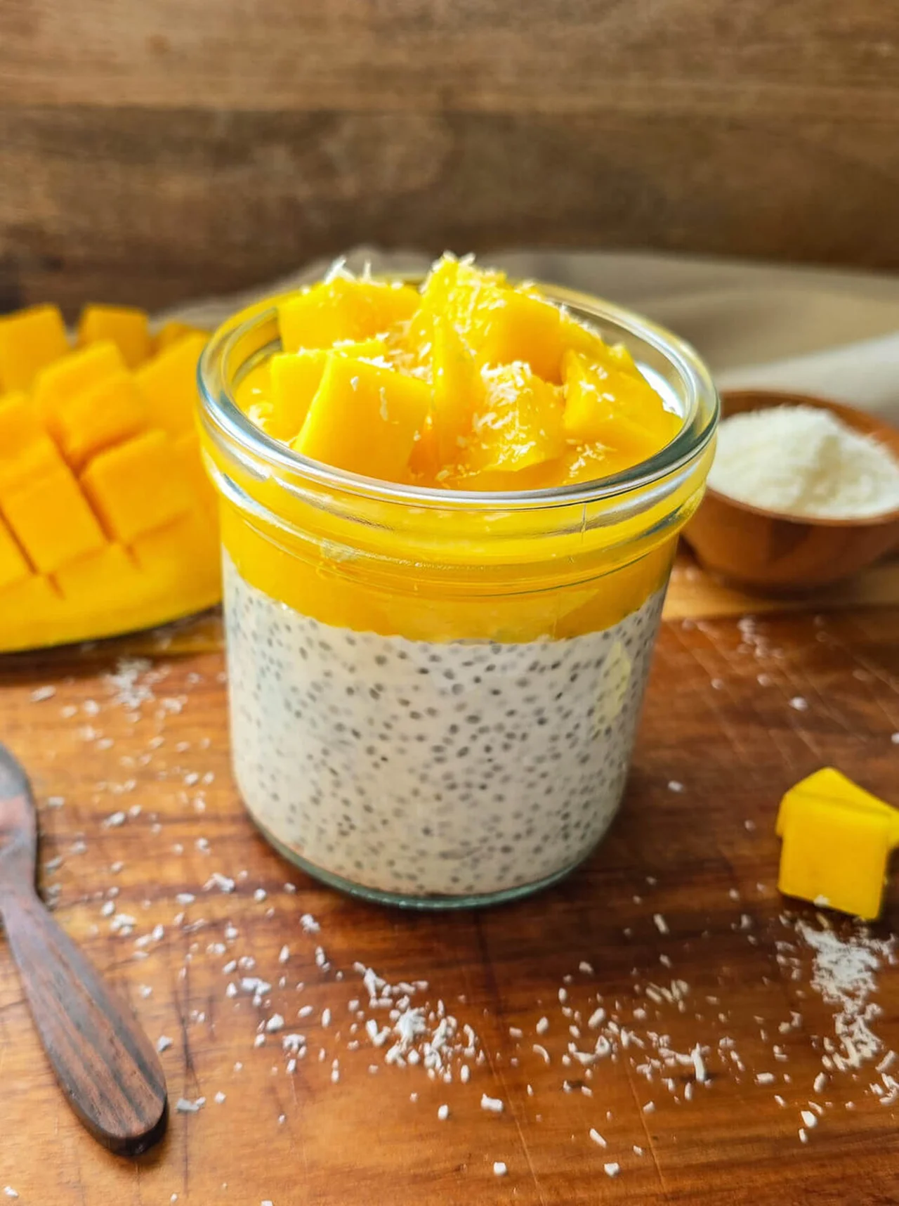 Pudding de chia mangue-coco