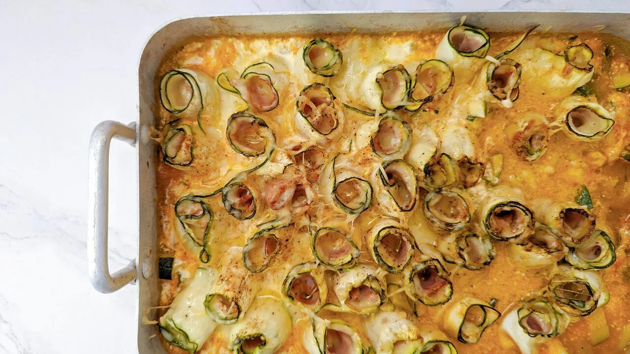 Roulés de courgettes et jambon