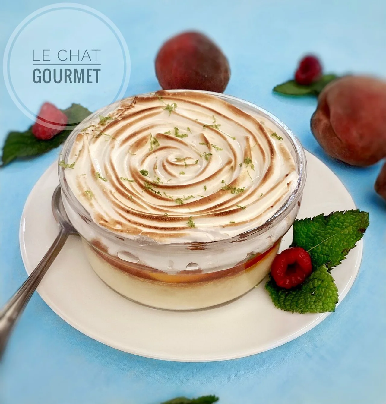 Gratin de pêches meringué