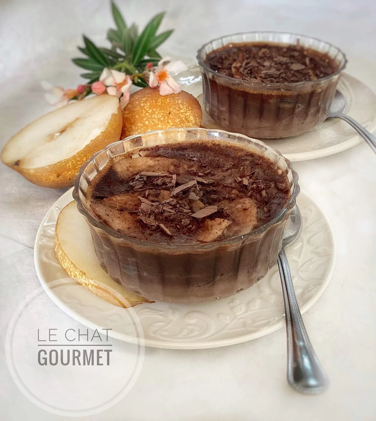 Petits clafoutis au chocolat et aux poires