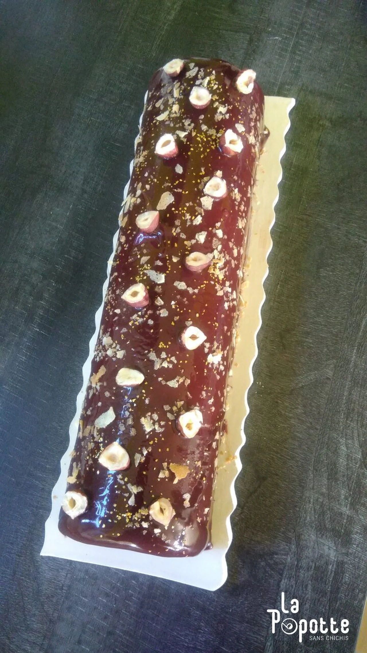 Bûche chocolat praliné façon rocher