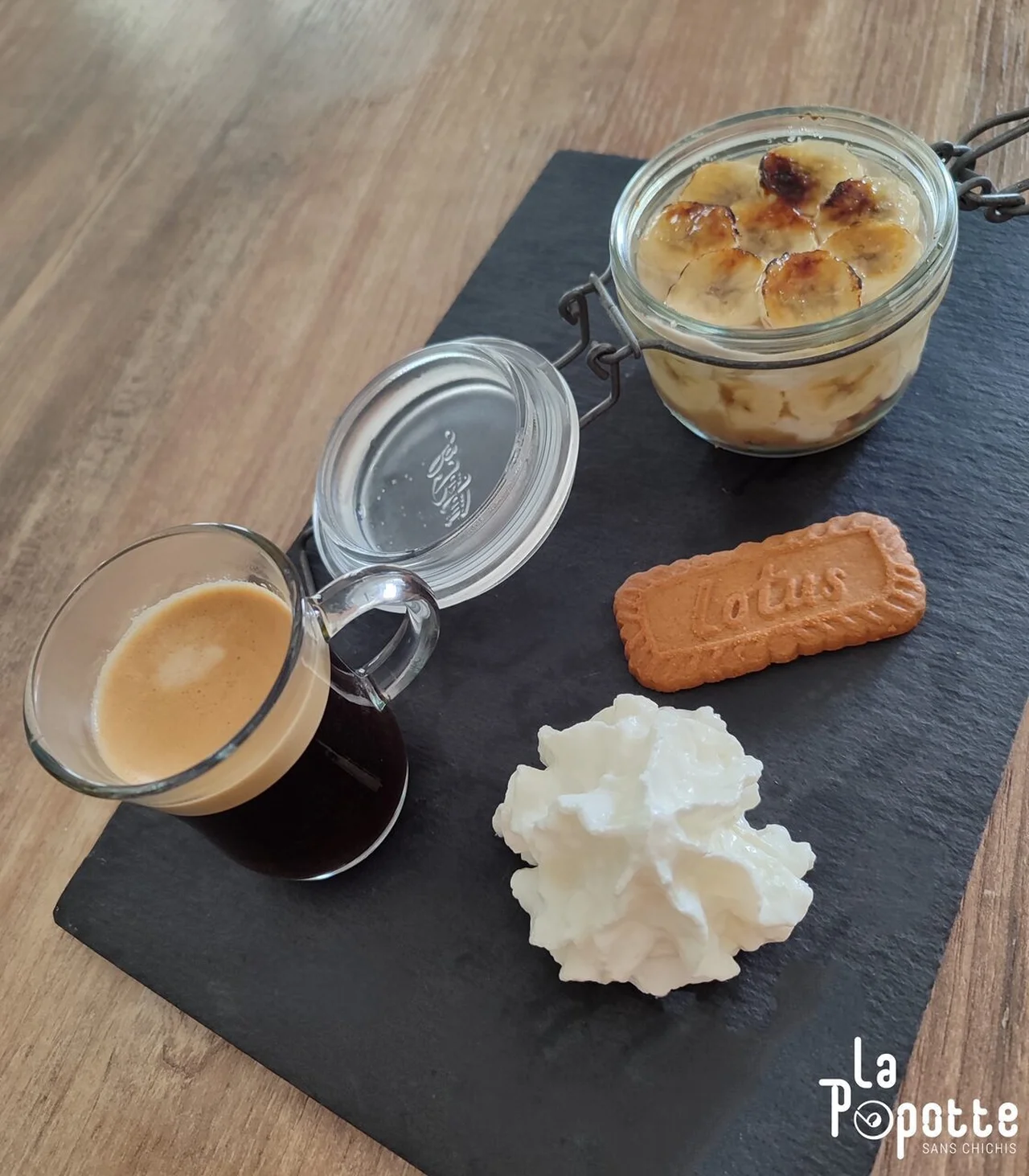 Verrine banoffee Chantilly au rhum