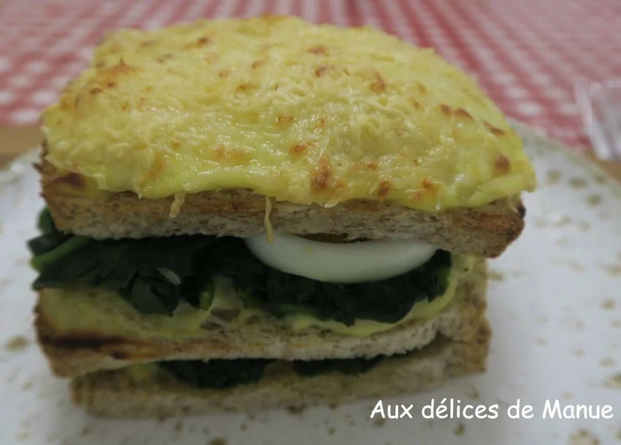 Croque-monsieur épinards et oeufs durs à la béchamel