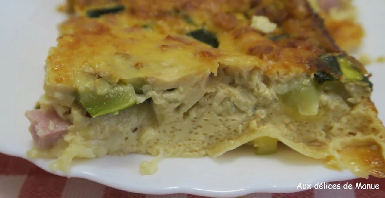 Quiche courgettes, dés de jambon et emmental