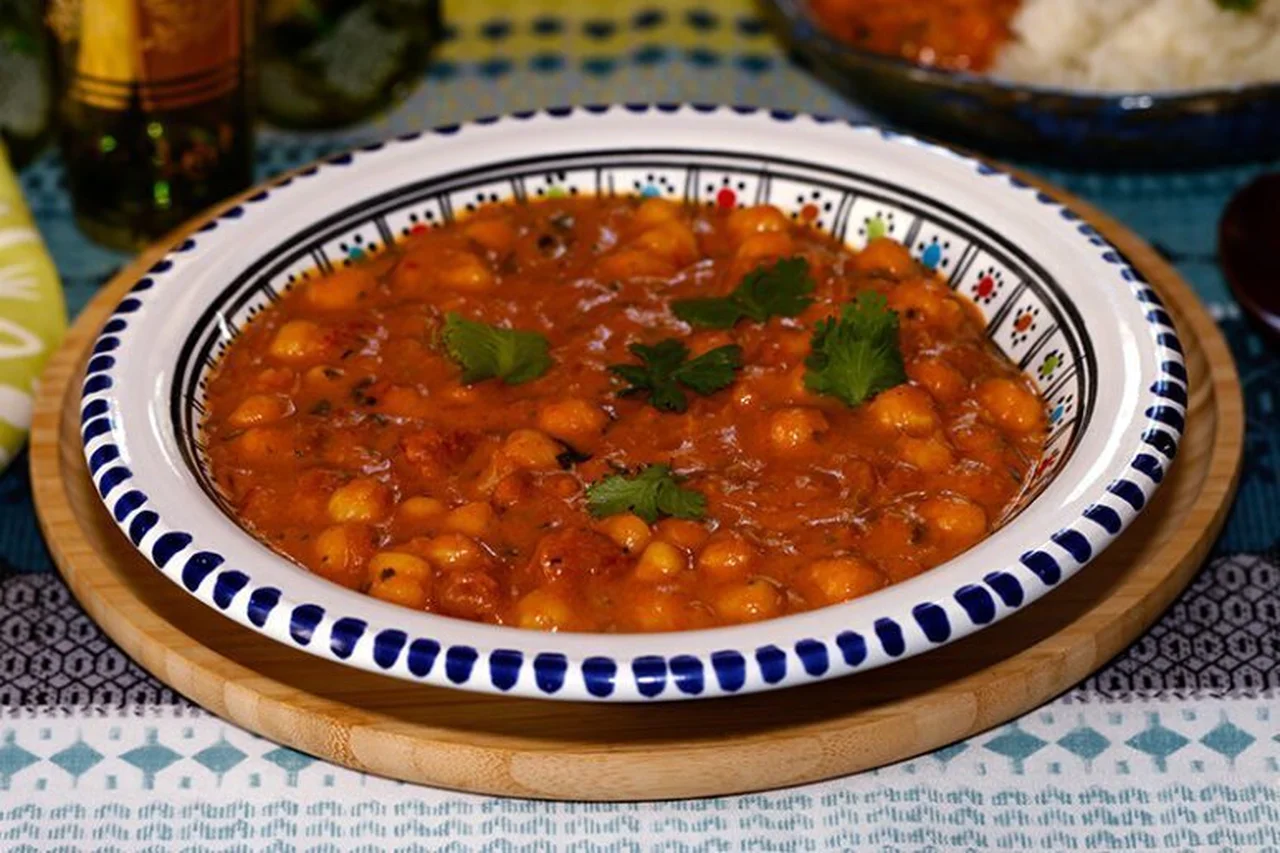 Curry de pois chiches, tomates et cacahuète