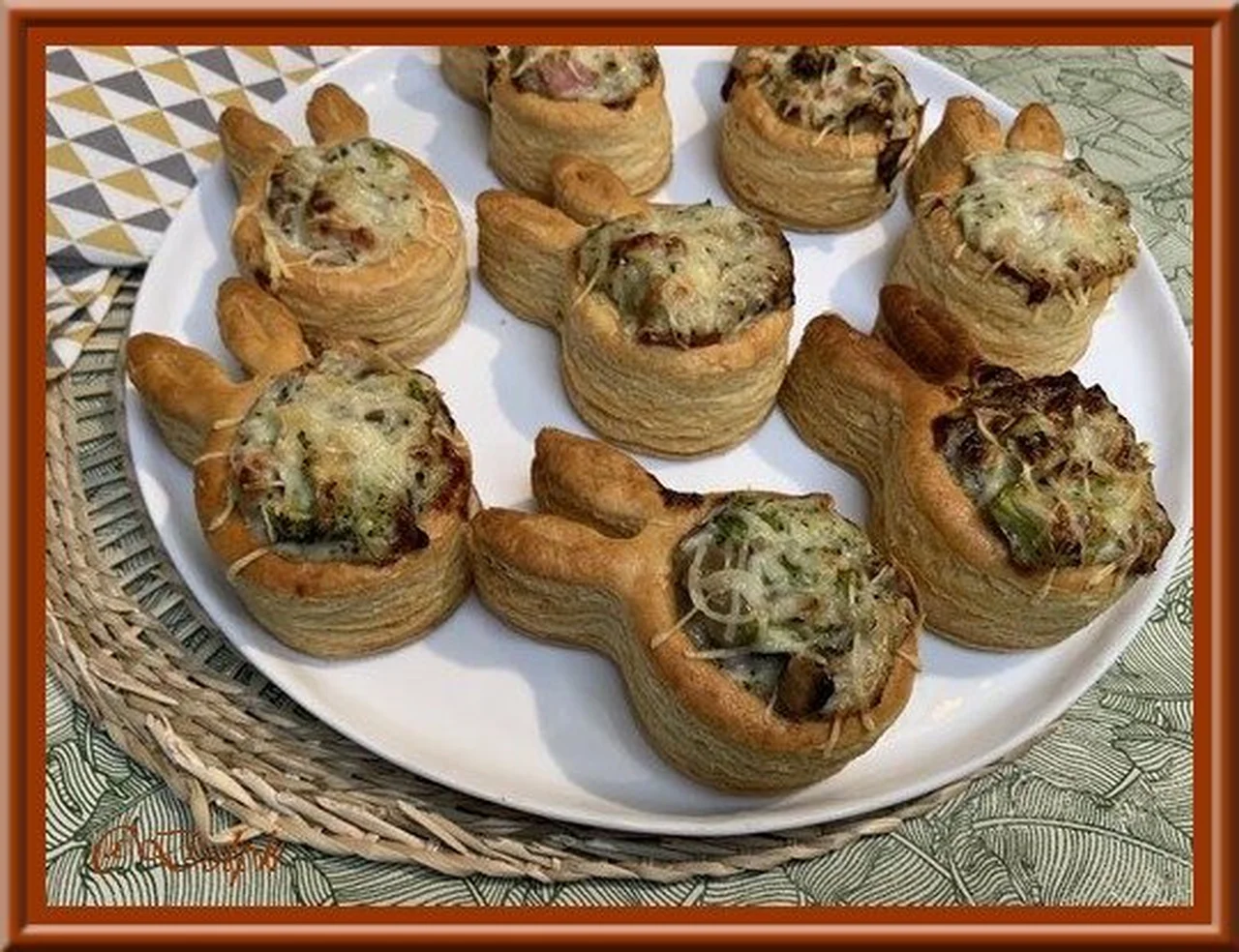 Bouchée feuilletée champignons, brocoli et jambon