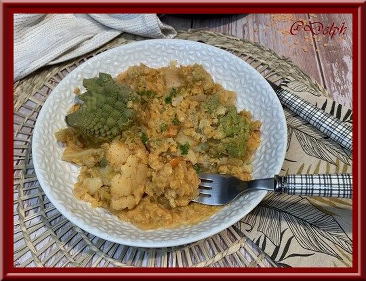 Dahl de lentilles corail aux deux choux