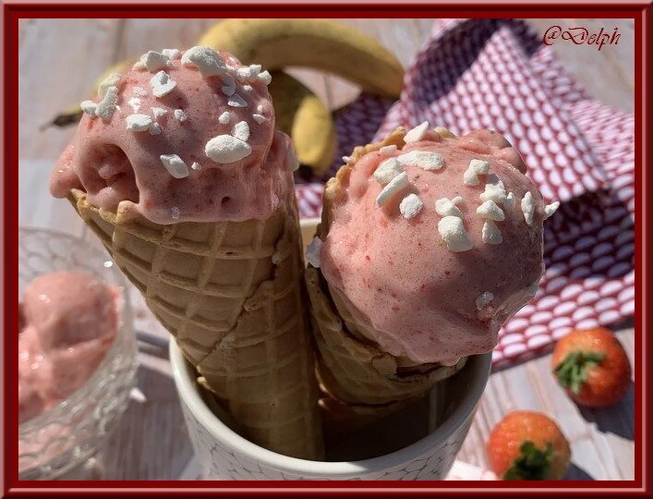 Glace fraises bananes