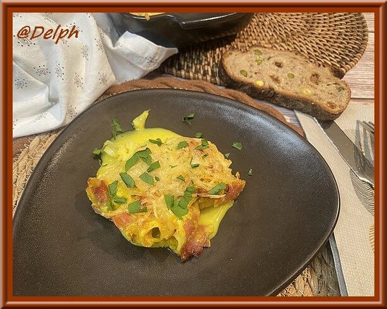 Gratin de chou-fleur au curcuma et pancetta