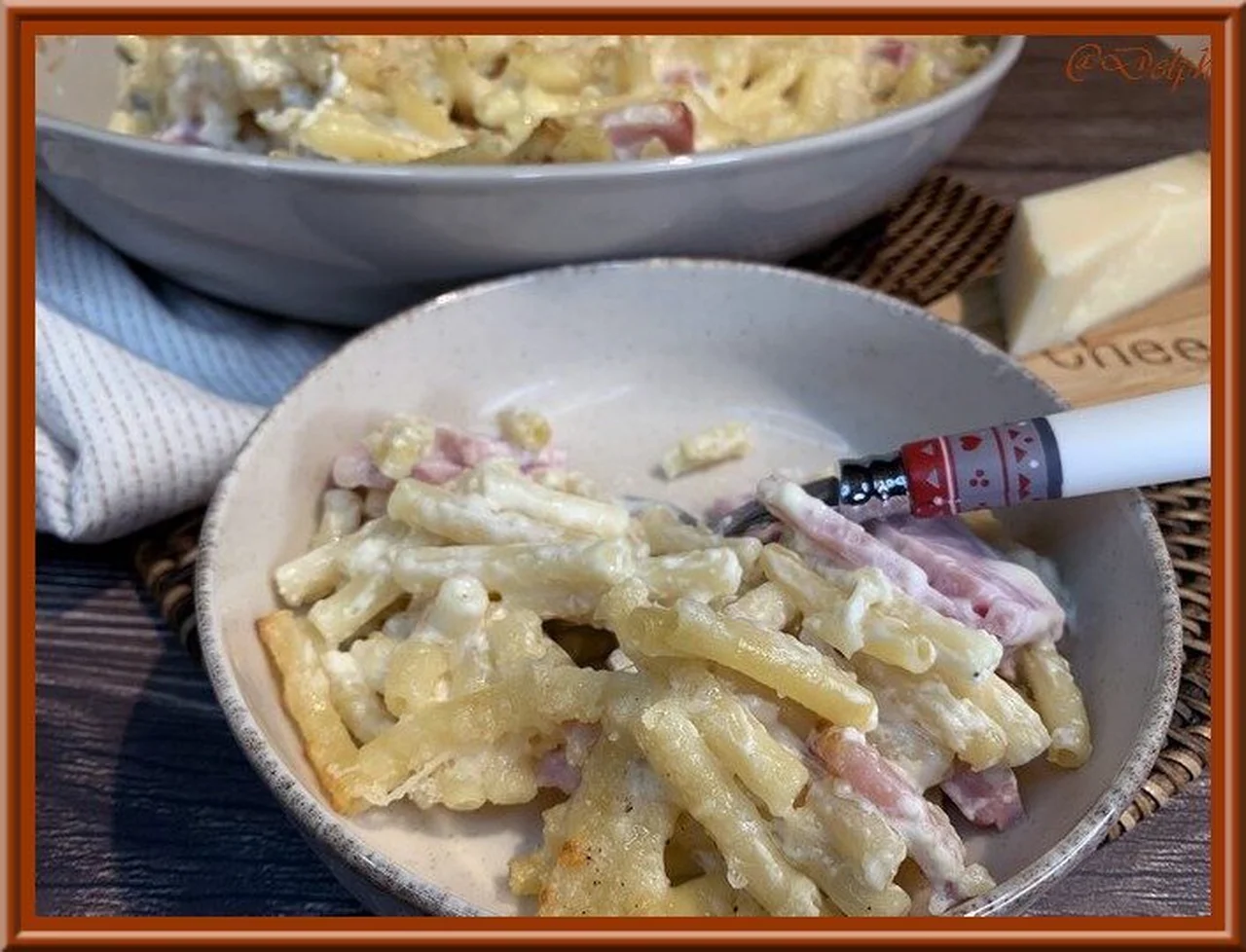Gratin de pâtes au jambon de Cyril Lignac