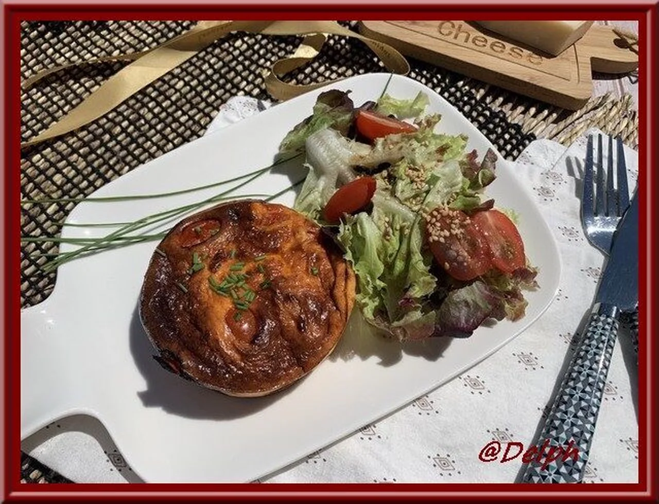 Petits flans de parmesan aux tomates et chorizo