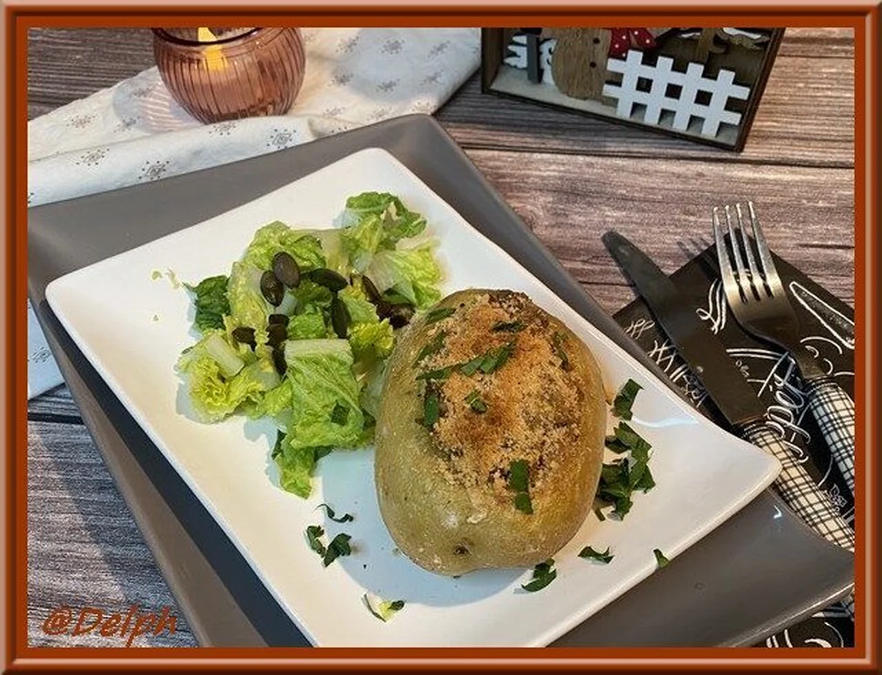 Pommes de terre farcies aux rillettes de canard