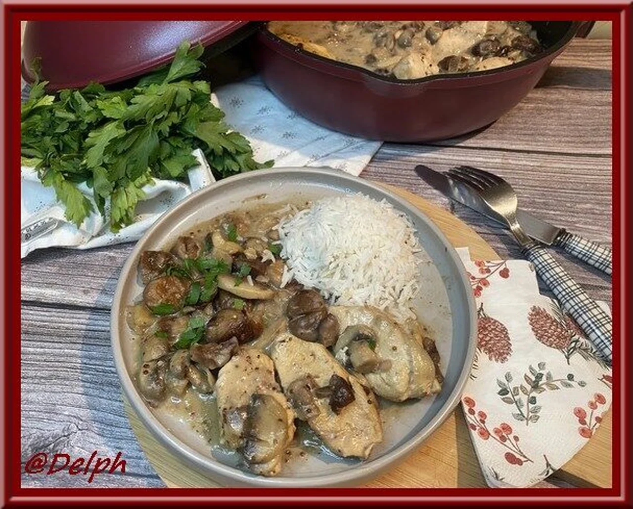 Poulet aux marrons et moutarde à l'ancienne