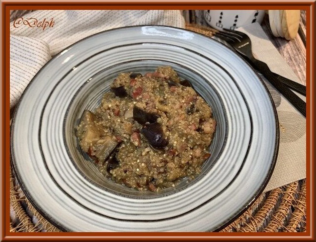 Quinoa aux aubergines et lardons