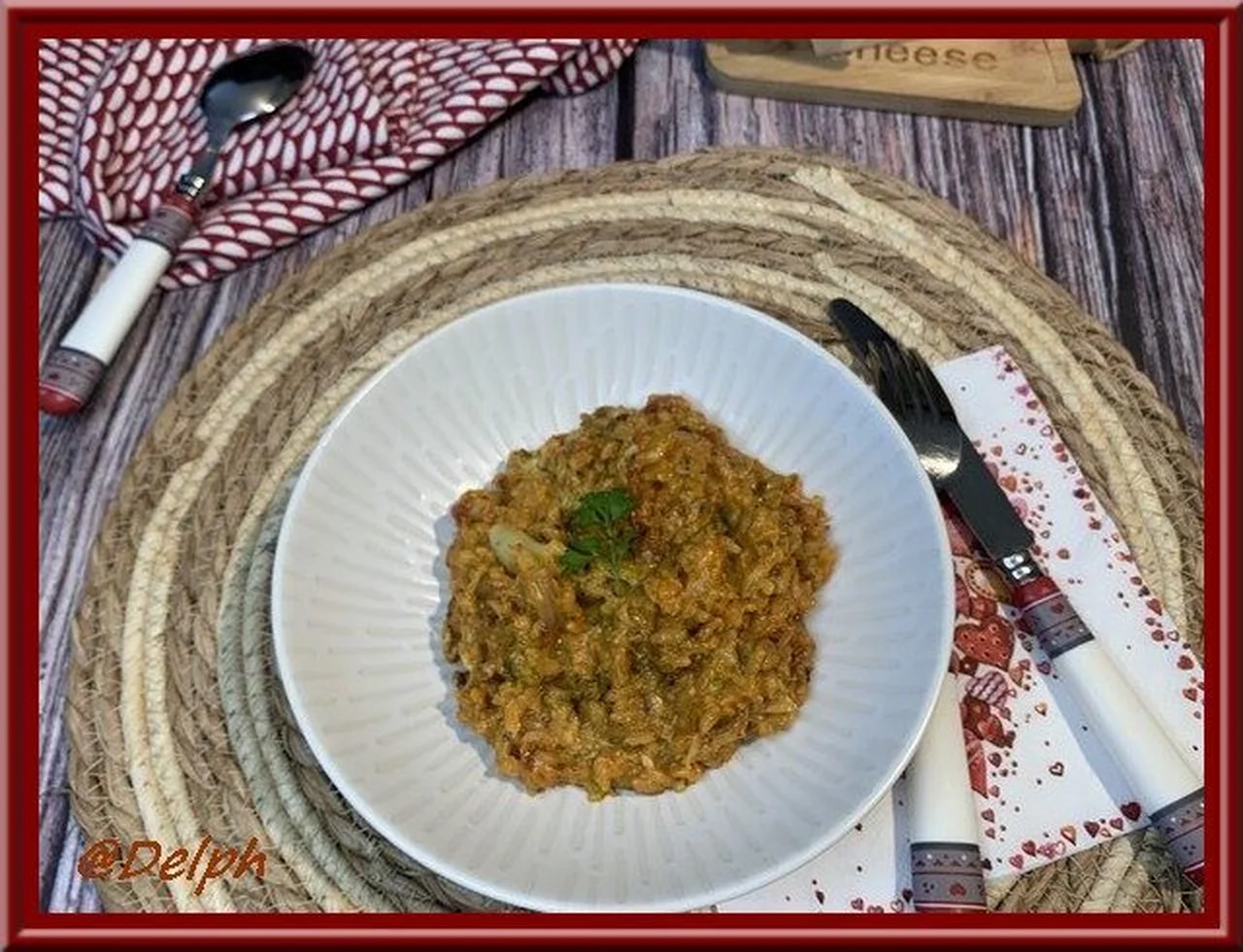 Risotto au pesto rosso, brocoli et chorizo